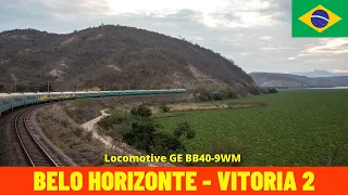 Cab Ride Desembargador Drummond-Gov. Valadares(Vitória-Minas Railway, Brazil)train driver's view 4K