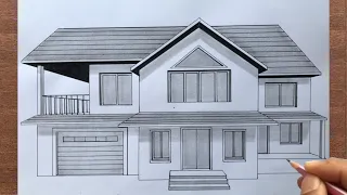 How to Draw a House in 1 Point Perspective