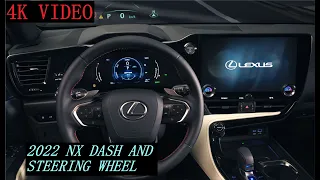 2022 Lexus NX digital dash and steering wheel 4k