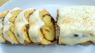 Quick Delicious Cake Recipe - Starbucks Style, Cake in 5 Minutes! Cinnamon Roll Cake, with Frosting