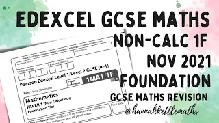 Nov 2021 Paper 1 GCSE Maths Foundation Non-Calculator Edexcel 1MA1 1F | GCSE Revision