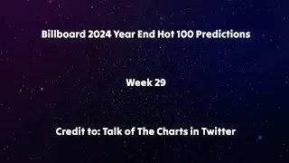 Billboard Year End 2024 Projections (Week 29)