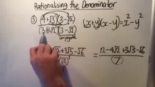 How to rationalise a denominator with surds