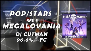 Beat Saber - Expert+ | Mixed reality | POP/STARS vs MEGALOVANIA - Dj CUTMAN | 96.6% | FC