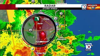 Radar shows severe thunderstorms above Doral, Hialeah