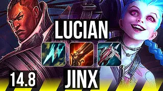 LUCIAN & Milio vs JINX & Nautilus (ADC) | 72% winrate, 9/4/15 | BR Grandmaster | 14.8