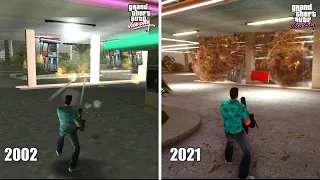 GTA Vice City - Original vs Definitive Edition - Petrol Pump Explosion Comparison