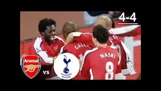 Arsenal vs Tottenham Hotspur 4-4 Goals and Highlights 2008-2009 with English Commentary