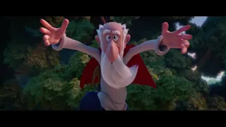 Asterix The Secret Of The Magic Potion(2018)-Getafix/Panoramix falling from the tree scene