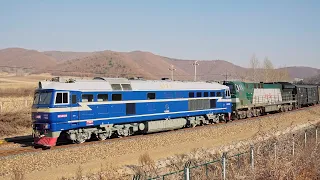 Chinese Railways - DF4D & DF8 & HXn5 Diesel Locomotives on the Tujia railway line