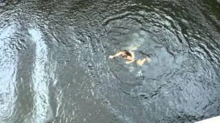 CJ does a cannonball off the Cherohala Skyway