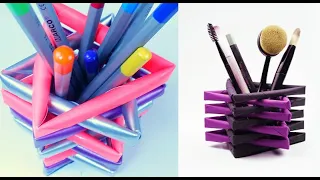 how to make a pen stand!!! Origami Pen Stand | Makeup Organizer | Paper Craft
