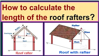 How to calculate the length of the roof rafters?/ Roof slope calculation.