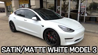 Satin White Tesla Model 3 Project Completed! | EVS Vlog