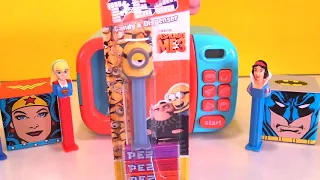 [LegoZInTV]SUPERHERO PEZ CANDY Magic Microwave Game | Surprise Toys, Blind Boxes Kids Video