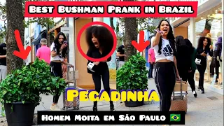 Bushman Prank Scaring the Brazilians  in São Paulo 🤣 😂 🇧🇷