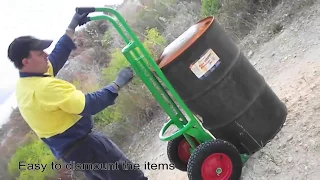 Sturgo Heavy duty Drum Hand Trolley truck in action