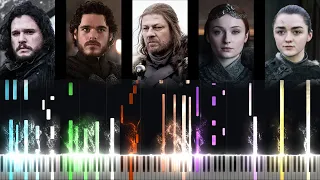 House Stark Medley - Game of Thrones [Piano Tutorial] (Synthesia) // Torby Brand