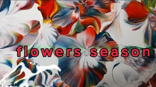 How to paint flowers using a balloon,acrylic pour/Lucy Wamuyu/