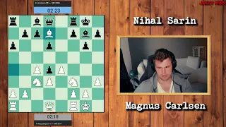 MAGNUS CARLSEN LOSES vs NIHAL SARIN   2021-04-19