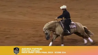 Andrea Fappani on Starjac Vintage - NRHA Derby 2023 - Open Final -- Score 226