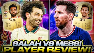 FIFA 22: MOHAMED SALAH 89 VS LIONEL MESSI 93 PLAYER REVIEW | WHO TO BUY?? | #FIFA22 ULTIMATE TEAM