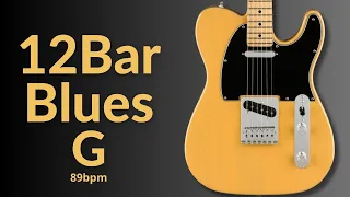 Slow Groove Blues Guitar Backing Track  in G Major