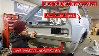 Fuel Filler Repair & Replacing Rear Valance - Golf Episode 23 Volkswagen Mk1 Golf GTI Resto