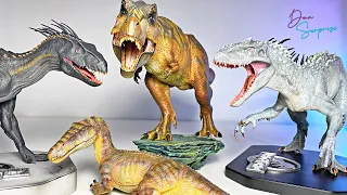 New Jurassic World Dinosaurs Statuettes Collection! Giganotosaurus, Indoraptor, Indominus Rex, T-Rex