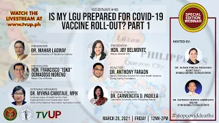 Webinar #46 | “Is my LGU Prepared for COVID-19 Vaccine Roll-out? Part 1”