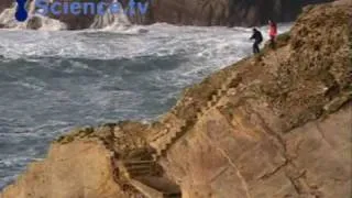 Man swept away by giant wave