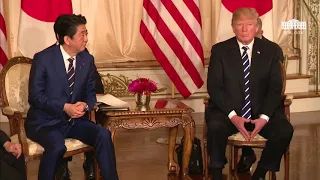 President Trump has a Restricted Bilateral Meeting with the Prime Minister of Japan