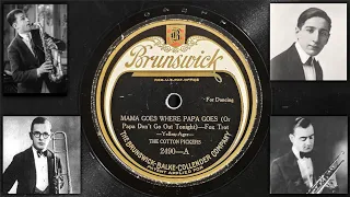 The Cotton Pickers - Mama Goes Where Papa Goes (Or Papa Don't Go Out Tonight) ~1923