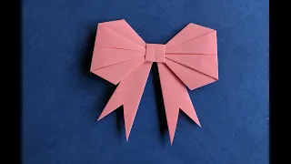 Бантик оригами из бумаги. Бант своими руками. Origami paper bow