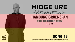 Midge Ure 'We Came to Dance' on the 'Voice & Visions' Tour O2 Gruenspan Hamburg on 8th October 2022