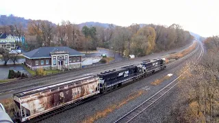 Howling SD60E Duo in Notch 8 Elephant Style on an Eastbound Oil Train in Sewickley, PA - 11/24/2019