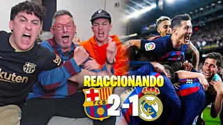 HINCHAS del BARÇA REACCIONAN al BARÇA 2 - 1 MADRID *LOCOS con el GOL en el 90’*