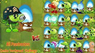 Pvz 2 Gameplay - Mega Gatling Pea & Torchwood Combo Vs All Peashooters - Team Plant Vs Team Plant