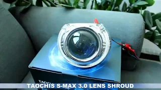 TAOCHIS Accessories Lens Shrouds 3.0 inch LED DRL chrome lamp guide angel eyes color with turnlight