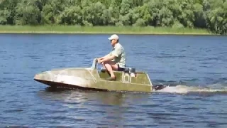 Гидроцикл из пенопласта водомет из мотопомпы. Улет на воде. Рыбалка охота отдых сделай сам