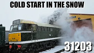 Class 31, 31203, Cold Start in the Snow