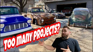 CAN YOU HAVE TOO MANY PROJECTS? GOING THROUGH MY PERSONAL KUSTOM CAR COLLECTION! HOT RAT ROD PORSCHE