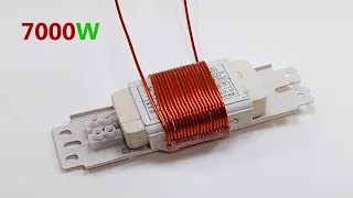 How to make 240v Energy 7000w Free Energy With Speaker And Light Bulb Transformer copper coil Tools