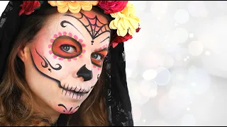 Easy Sugar Skull Makeup | Day of the Dead Face Painting Tutorial