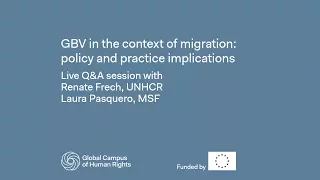 GBV in the context of migration: policy and practice implications