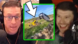 Farmer uses Forklift Tractor to FLIP Guy's Car Off His Land | PKA