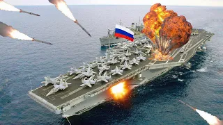 Russian nuclear aircraft carrier sank because of Ukrainian laser-guided F-16 fighter jets - Arma 3