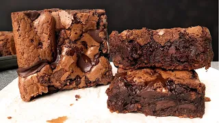 Homemade Flaky Fudgy Brownie Recipe from scratch | Foolproof Crinkle Top Fudgy Brownies