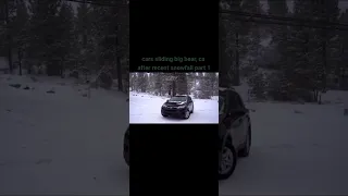 Cars sliding big bear ca after recent snow fall part1