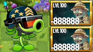 PvZ 2 Challenge - Super Plants Level 100 Vs Super Lostcity Imp Zombies 3 Million HP